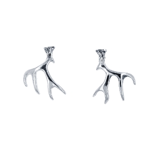 Mule Deer Antler Earrings Sterling Silver
